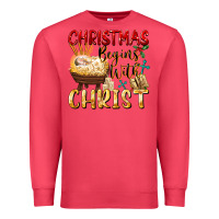 Cardinal christmas begins with christ Premium Sweatshirt - FaDigitalArtStudio