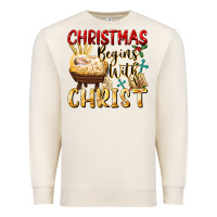 Sandshell christmas begins with christ Premium Sweatshirt - FaDigitalArtStudio