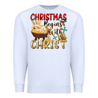 White christmas begins with christ Premium Sweatshirt - FaDigitalArtStudio
