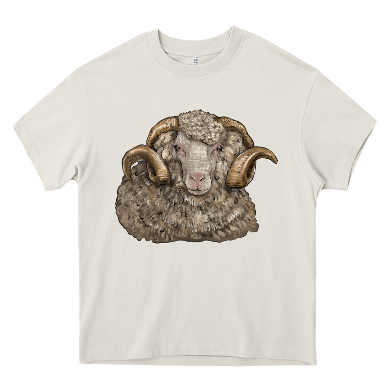 Merino Wool Sheep Head Heavy Core Tee by LillyAllenDesigns | Teevron