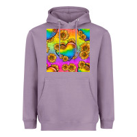 Lavender Pride lgbtq leopard hearts and sunflowers seamless Heavyweight Hoodie - BundleAndBundleShop