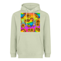 Matcha Pride lgbtq leopard hearts and sunflowers seamless Heavyweight Hoodie - BundleAndBundleShop