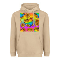 Mushroom Pride lgbtq leopard hearts and sunflowers seamless Heavyweight Hoodie - BundleAndBundleShop