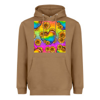 Toasted Coconut Pride lgbtq leopard hearts and sunflowers seamless Heavyweight Hoodie - BundleAndBundleShop