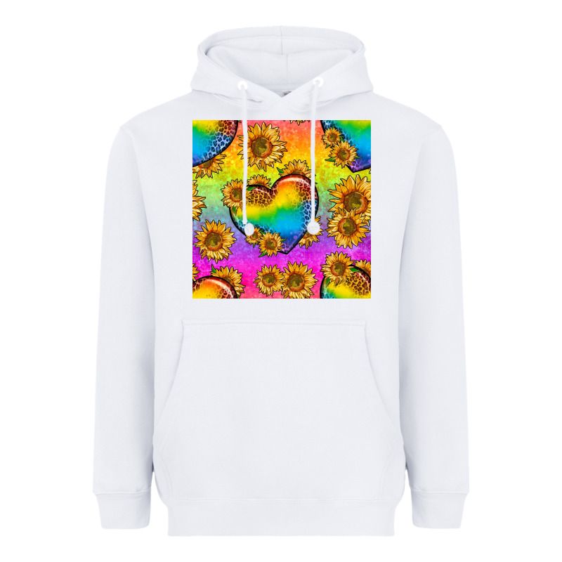 Pride Lgbtq Leopard Hearts And Sunflowers Seamless Heavyweight Hoodie by BundleAndBundleShop | Teevron