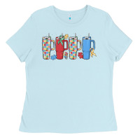 Baby Blue autism Ladies Tee - MaliasSmallBusiness