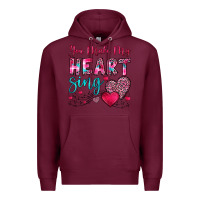 Burgundy you make my heart sing Premium Hoodie - OliviaCreatesArt