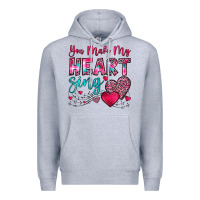 Heather Grey you make my heart sing Premium Hoodie - OliviaCreatesArt