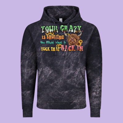 Your Crazy Is Showing Cow Vintage Hoodie Designed By Lillyallendesigns