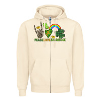 Sandshell Peace Love Shamrock  St. Patrick's Day Zipper Hoodie - CowGirlArtShop
