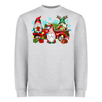 Heather Grey christmas gnome truck Heavyweight Sweatshirt - texasbilliewilder