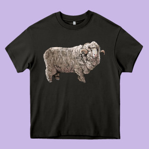 Rambouillet Sheep Heavy Core Tee Designed By Lillyallendesigns