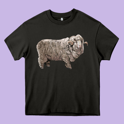 Rambouillet Sheep Heavy Core Tee Designed By Lillyallendesigns