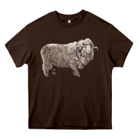 Chocolate Brown rambouillet sheep Heavy Core Tee - LillyAllenDesigns