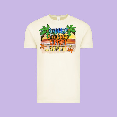 Sunrise Sunburn Sunset Repeat2 Vintage Tee Designed By Jahusdesignshop
