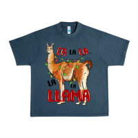 Midnight Navy christmas llama Urban Heavy Tee - LillyAllenDesigns