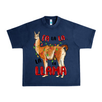 Navy christmas llama Urban Heavy Tee - LillyAllenDesigns