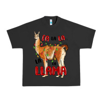Pigment Black christmas llama Urban Heavy Tee - LillyAllenDesigns