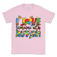 Bubblegum Pink i love someone with autism Classic Tee - LillyAllenDesigns