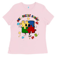 Bubblegum Pink one puzzle bougie Ladies Tee - MaliasSmallBusiness