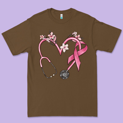 Stethoscope Nurse Medical Breast Cancer Awareness Premium Tee Designed By Maliassmallbusiness