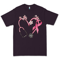 Plum stethoscope nurse medical breast cancer awareness Premium Tee - MaliasSmallBusiness