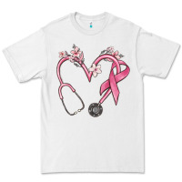 White stethoscope nurse medical breast cancer awareness Premium Tee - MaliasSmallBusiness