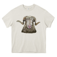 Cream rambouillet sheep head Heavy Core Tee - LillyAllenDesigns