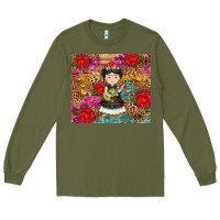 Army Green Mexican girl Long Sleeve Tee - RanaPortraitStore