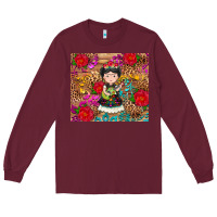 Burgundy Mexican girl Long Sleeve Tee - RanaPortraitStore