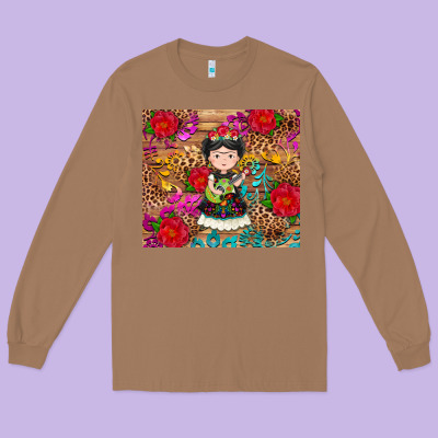 Mexican Girl Long Sleeve Tee Designed By Ranaportraitstore