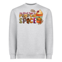 Heather Grey my blood type is pumpkin spice Heavyweight Sweatshirt - NancyCooperArtShop