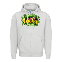 Dove Grey St. Patrick's Day lips lucky Zipper Hoodie - HowdyJamesFarm
