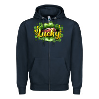 Navy St. Patrick's Day lips lucky Zipper Hoodie - HowdyJamesFarm