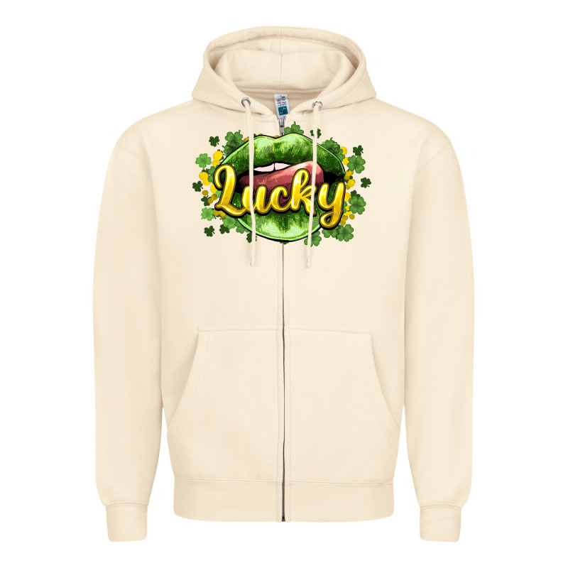 St. Patrick's Day Lips Lucky Zipper Hoodie by HowdyJamesFarm | Teevron