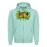Seafoam St. Patrick's Day lips lucky Zipper Hoodie - HowdyJamesFarm