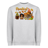 Heather Grey Thankful afro gnome Heavyweight Sweatshirt - NancyCooperArtShop