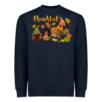 Navy Thankful afro gnome Heavyweight Sweatshirt - NancyCooperArtShop