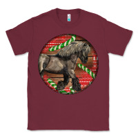 Burgundy Belgian Horse Christmas Classic Tee - LillyAllenDesigns