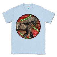 Dusty Blue Belgian Horse Christmas Classic Tee - LillyAllenDesigns