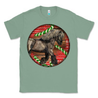 Sage Belgian Horse Christmas Classic Tee - LillyAllenDesigns