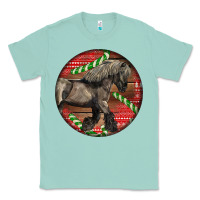 Seafoam Belgian Horse Christmas Classic Tee - LillyAllenDesigns