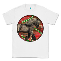 White Belgian Horse Christmas Classic Tee - LillyAllenDesigns