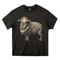Asphalt merino wool sheep Heavy Core Tee - LillyAllenDesigns