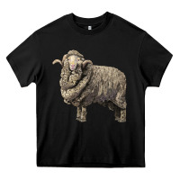 Black merino wool sheep Heavy Core Tee - LillyAllenDesigns