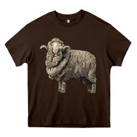 Chocolate Brown merino wool sheep Heavy Core Tee - LillyAllenDesigns