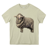 Mossy merino wool sheep Heavy Core Tee - LillyAllenDesigns