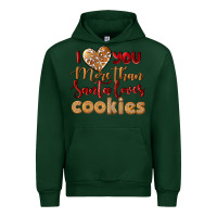 Forest Green i love you more than santa loves cookies Urban Hoodie - LillyAllenDesigns