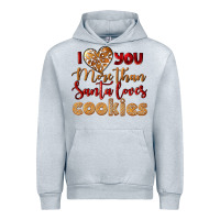 Heather Grey i love you more than santa loves cookies Urban Hoodie - LillyAllenDesigns