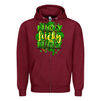Burgundy lucky lucky lucky clover St. Patrick's Zipper Hoodie - HowdyJamesFarm